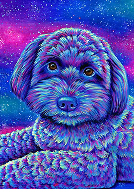 Galaxy Poodle Starry Night