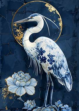 Reborn Porcelain Heron