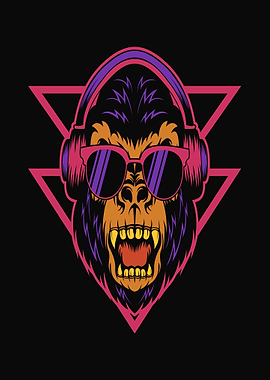 Monkey Retro Style Art