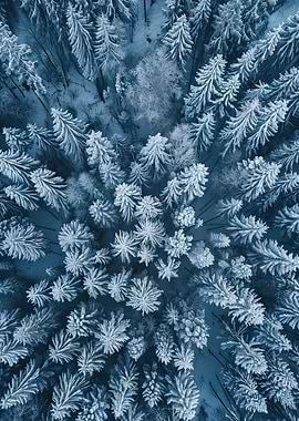 View of a Snowy Forest