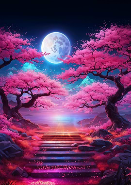 cyber punk cherry trees