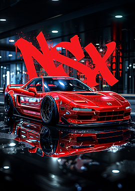 Red Street Super Car