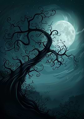 A Twisted Tree Silhouette