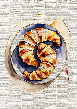 French Croissant Newspaper