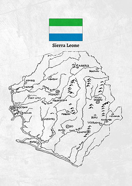 Handdrawn Sierra Leone Map
