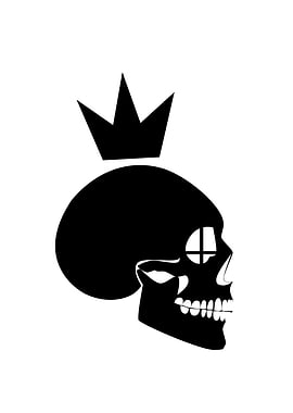 Black king skull icon with