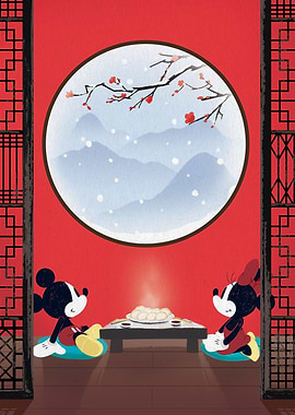 Snowy Window Scene