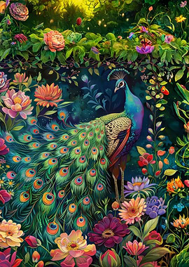 Peacock in the garden