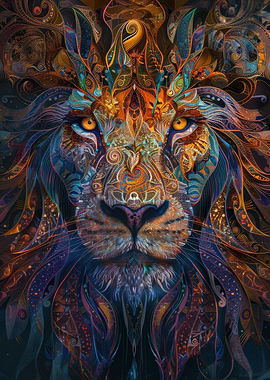 Mystical Abstract Lion