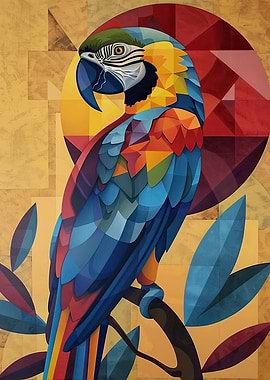 Geometric Macaw Art