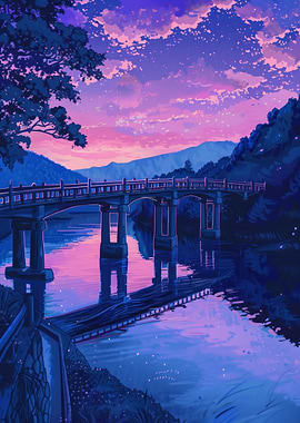 Sunset Japan Painting