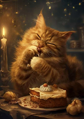 Cute Orange Tabby Cat Cake