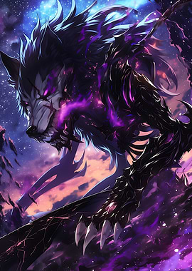 Anime Purple Demon Wolf
