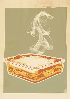 Hot Lasagna Food Art