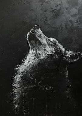 Howling Wolf in Darkness