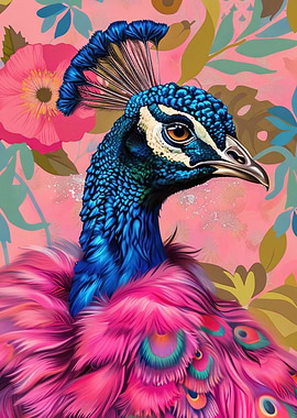 Peacock in Fur Portrait