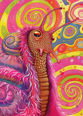 Psychedelic Snail Portrait