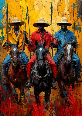 African Tribesmen Ride