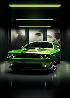 Dodge Challenger Green car