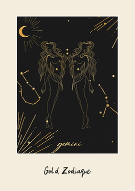 Gold zodiac Gemini