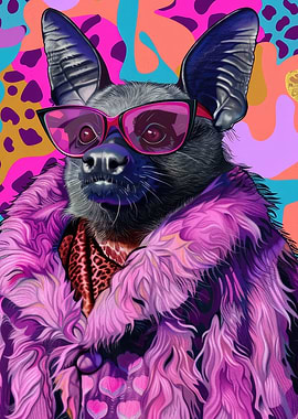 Funky Bat in Purple Fur