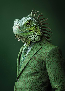 Green Iguana Portrait