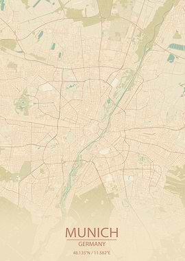 Munich Germany City Map