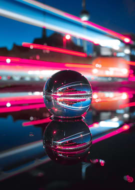 Neon Light Trails Lensball