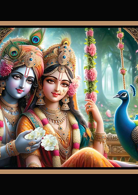 Radha Krishna on Swing