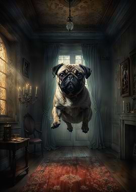 Pug in Haunted Mansion