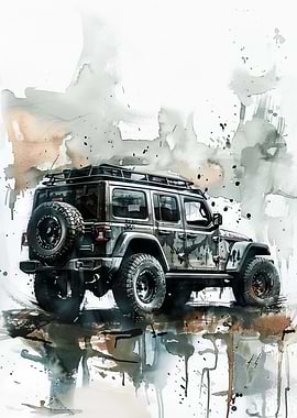 Watercolour Jeep Wrangler