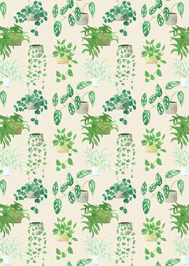 Watercolor Potted Plants