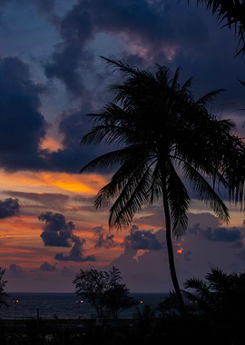 Exotic sunset in Thailand