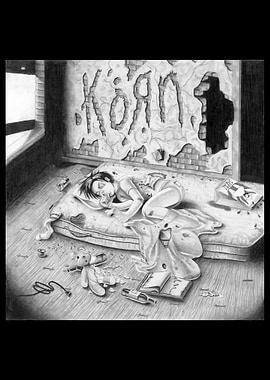 korn black white band