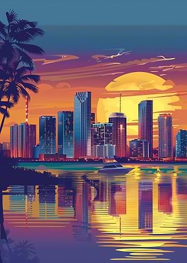 City Sunset Miami