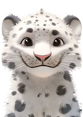 Cute Snow Leopard Poster