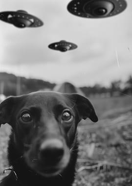 Dog Selfie With UFO