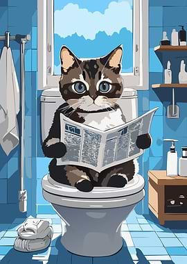 Kitten on the Toilet