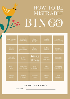 How To Be Miserable Bingo