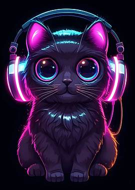 Black Cat Headphones