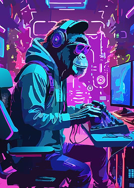 Cyber Monkey Gamer