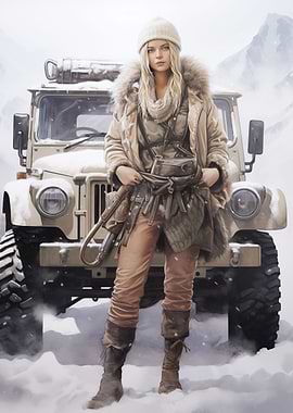 Northern woman in winter