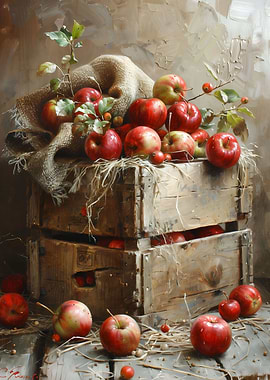 Rustic Crate with Apples