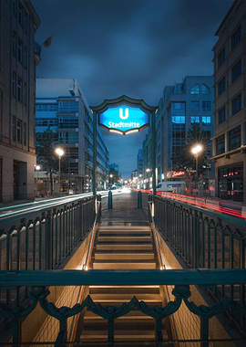 Berlin UBahn Station Night