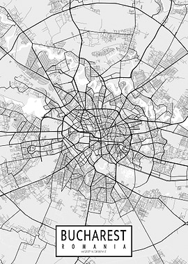 Bucharest City Map Light