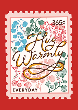 Hug Warmly Lettering Art