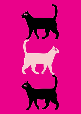 Horus Eyed Cats on Pink