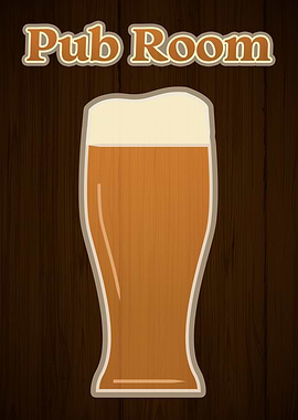 Pub Room Beer Wood Sign