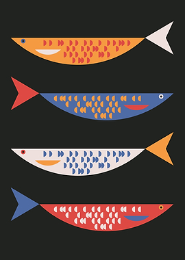 Four geometric fish