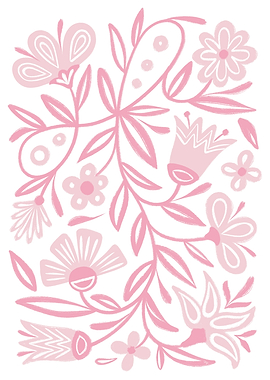 Pink Folk Florals